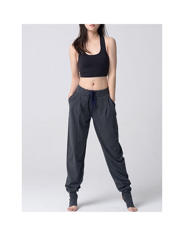 Women Drawstring Loose Casual Yoga Jogger Foot Pants